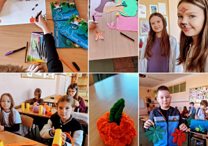 Uczniowie podczas aktywności zorganizowanych podczas obchodów Dnia Dyni