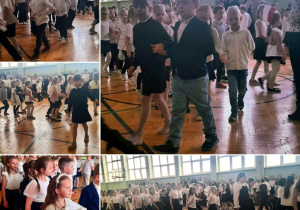 Uczniowie klas I-IV podczas uroczystego apelu
