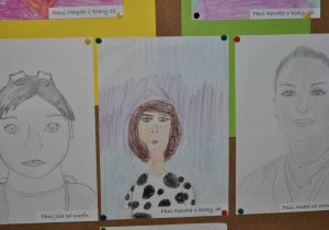 Portrety nauczycieli narysowane przez uczniów