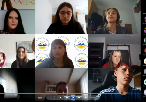 screen z konferencji eTwinning Polska-Litwa z twarzami uczestników
