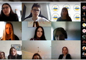 screen z konferencji eTwinning Polska-Litwa z twarzami uczestników